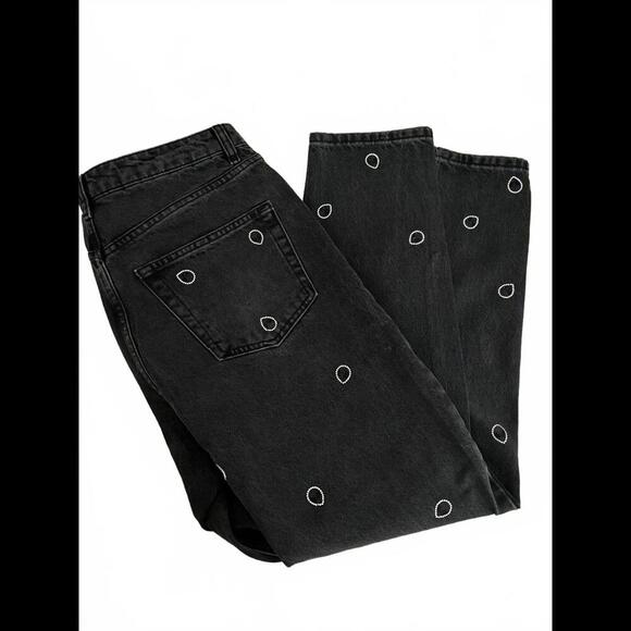 FALL CLEARANCE NWOT Asos Alien Rhinestone Embellished Mom Jeans - Sz 30 - Picture 1 of 4